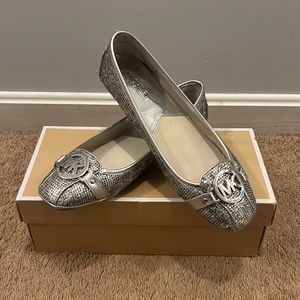 Michael Kors silver flats